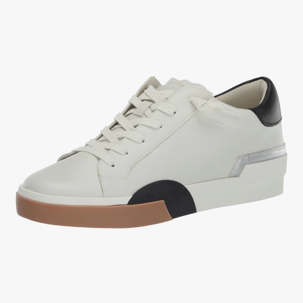 Dolce Vita Women's Helix White/Black Leather Sneakers Size 8.0